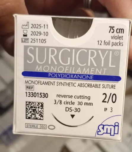 [13301530] SURGICRYL MONOFILAMENT EP 3 USP 2/0 NEEDLE 3/8 CIR CUT. 30 MM / 75 CM